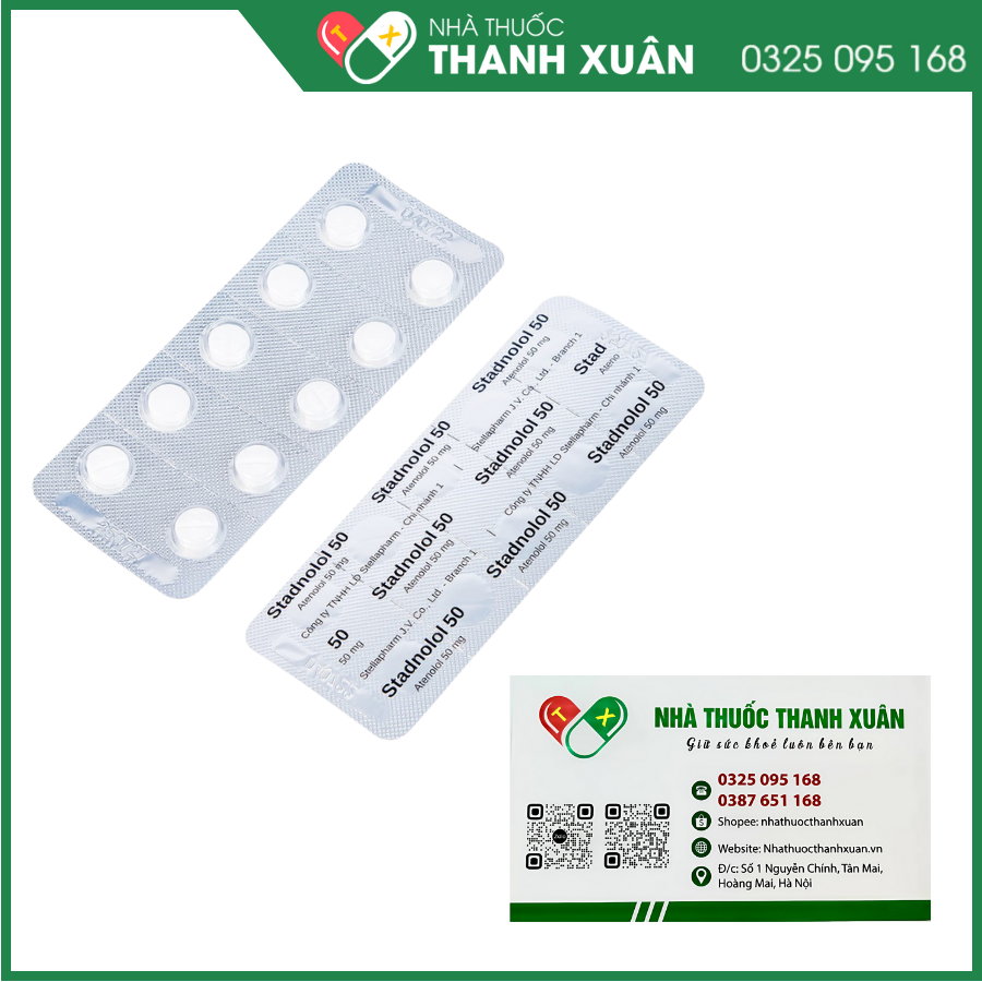 Stadnolol 50 điều trị tăng huyết áp, nhịp nhanh trên thất, loạn nhịp thất